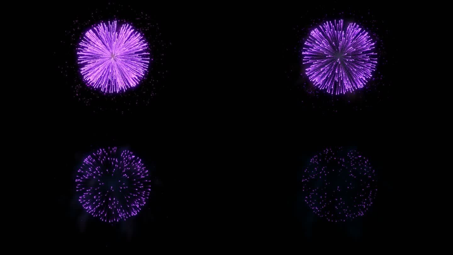 唯美紫色烟花特效带通道粒子烟花爆炸