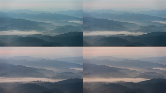 重峦叠嶂山脉云海风景