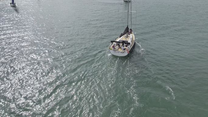 4K航拍游艇帆船（未调色未剪辑版本）