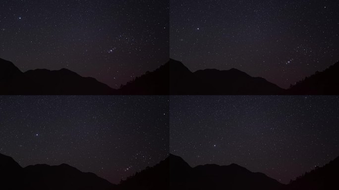 高山山夜晚星空星光星星银河延时摄影