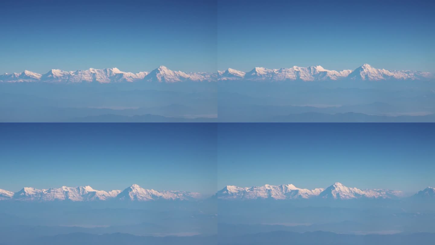 从喜马拉雅山脉的飞机窗口看出去