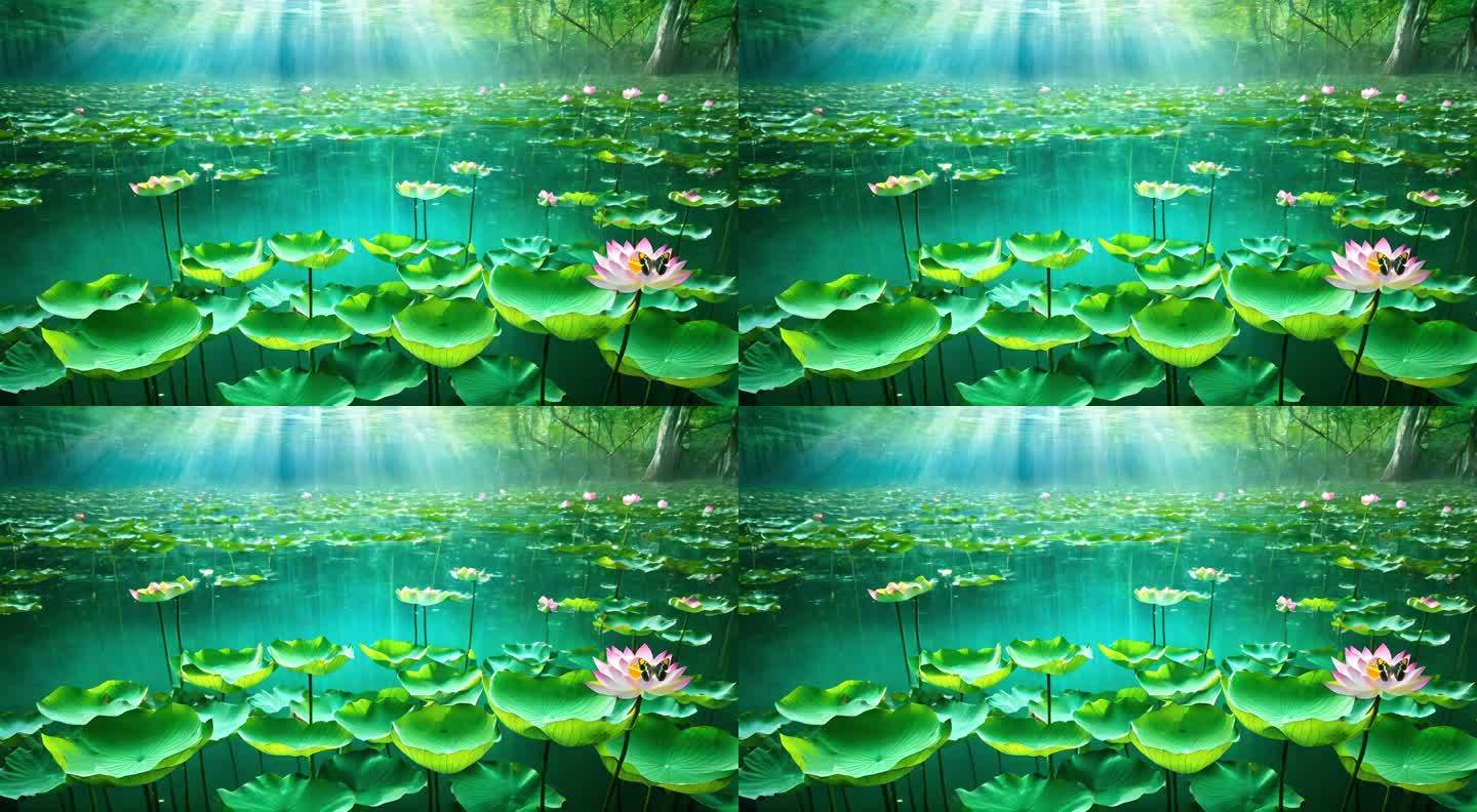 水中的莲花荷花池子