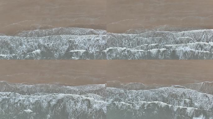 俯拍大海阴天大海航拍海洋海水海岸线海滩