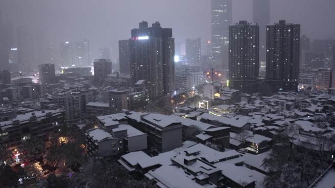 4k长沙天心阁夜晚雪景