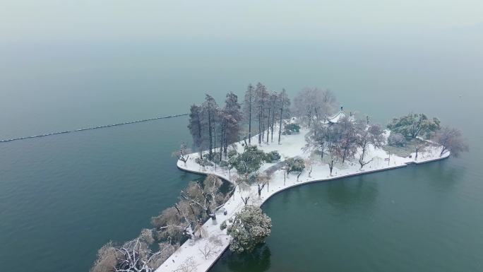 武汉东湖冬天唯美风景古建筑暴雪冬季