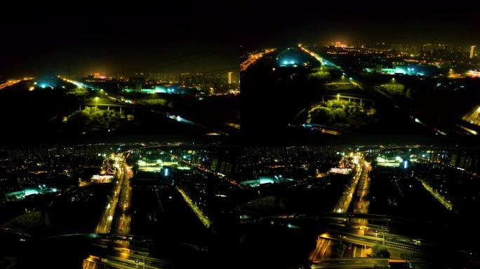 杭州下沙立交桥绕城高速夜景视频素材40