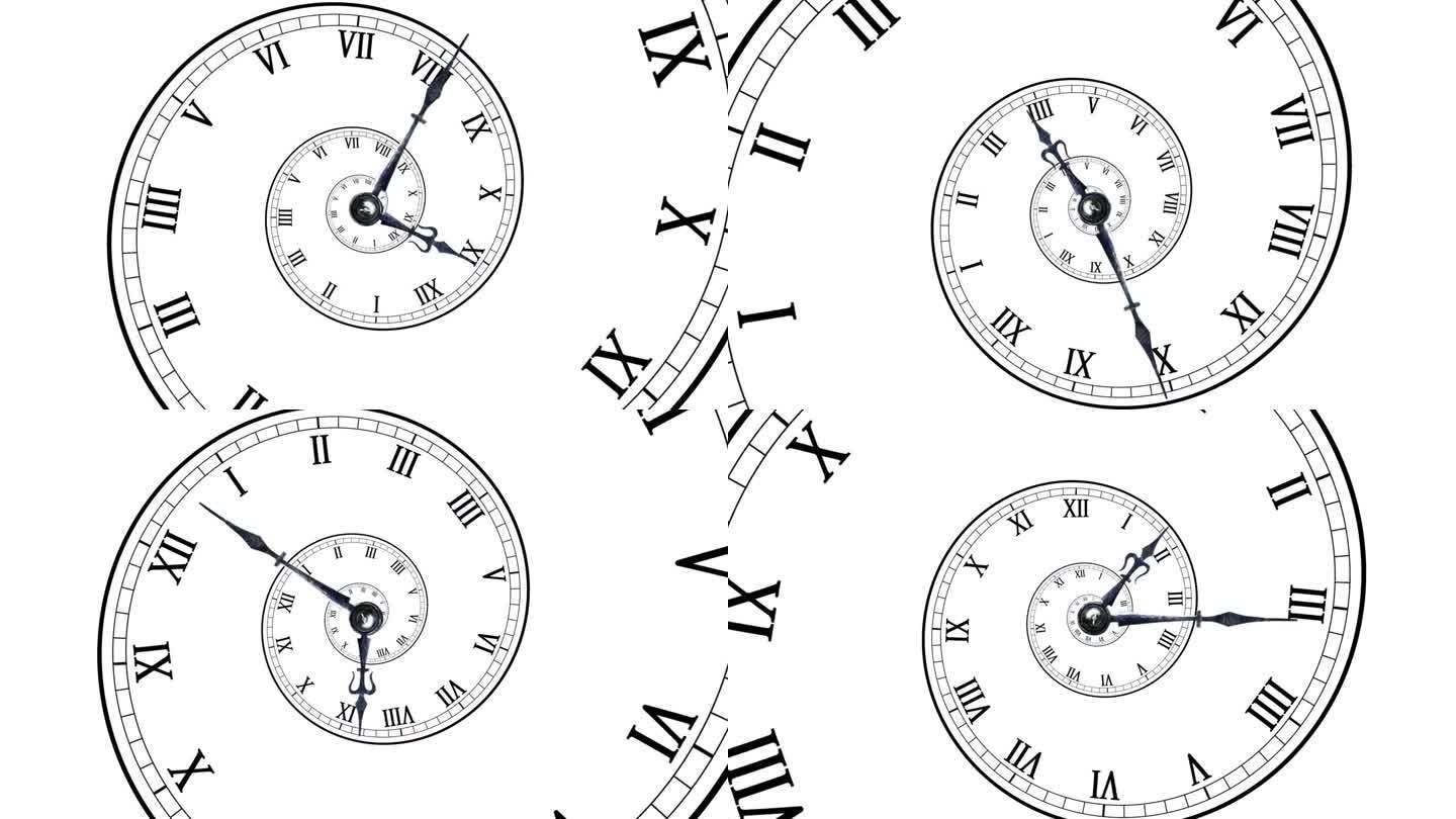 无限时钟与罗马数字。时间漩涡
