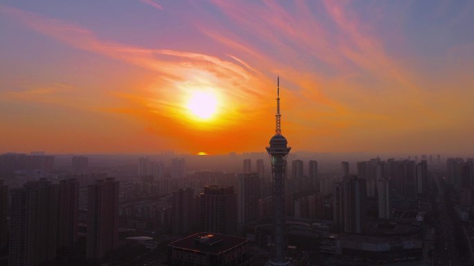 夕阳电视塔