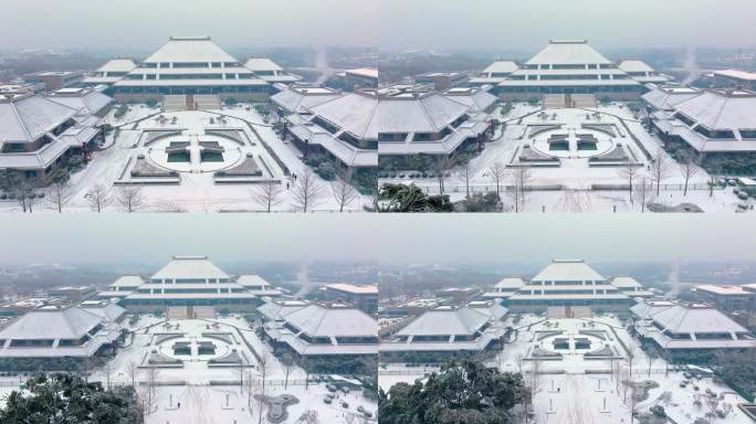 武汉东湖冬天唯美风景古建筑暴雪冬季