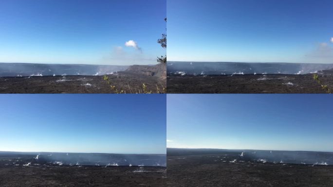 从火山口喷出的蒸汽的风景