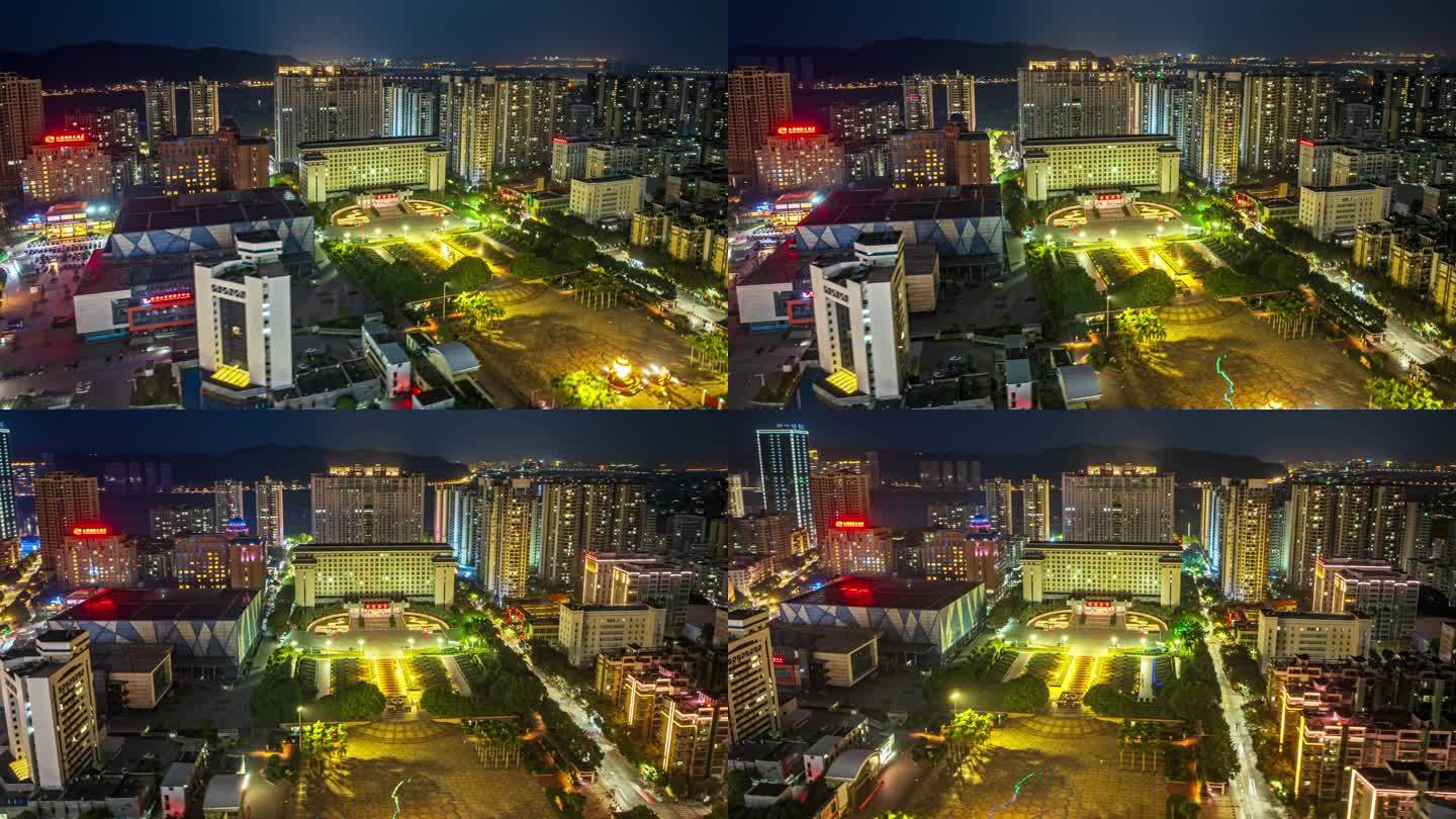 梧州市政广场夜景航拍延时视频