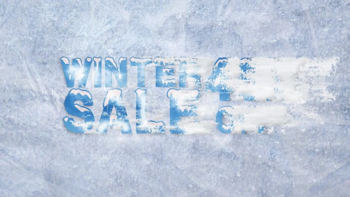 冬季特惠45%。超级冬季特卖。冬季促销动画。冬季大减价