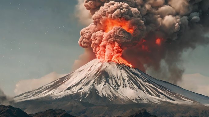 火山爆发  岩浆喷发 自然灾害 火山口