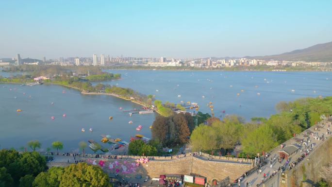 南京市玄武区古鸡鸣寺玄武湖风景航拍