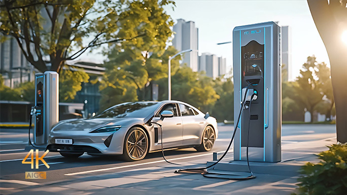 新能源车与充电桩 绿色出行 减低碳排放