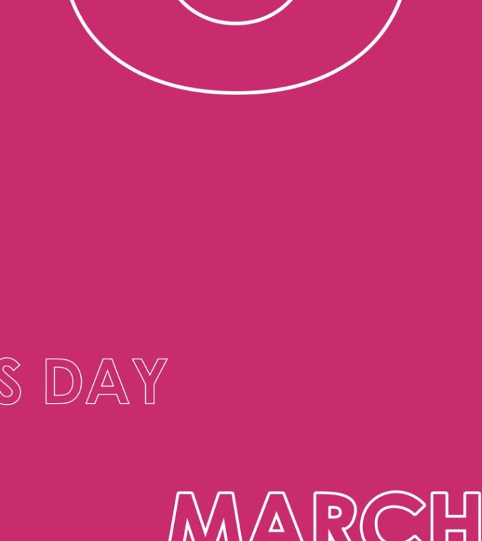 3月8日妇女节。动画插图，垂直视频
