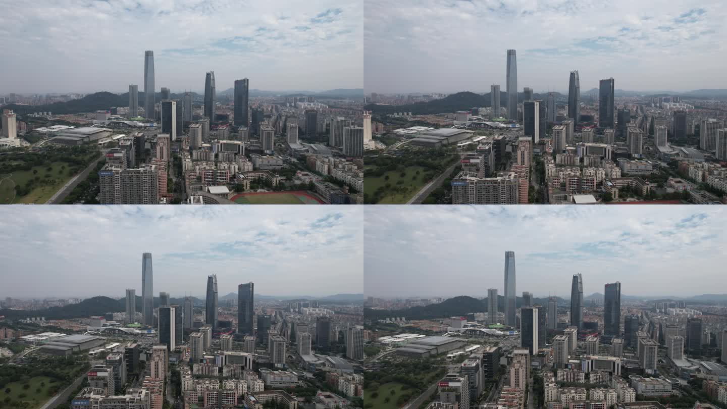 广东东莞城市风光高楼建筑CBD航拍