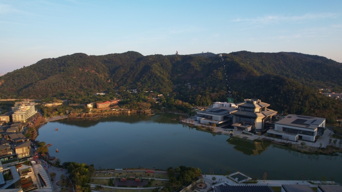 佛山南海西樵山地标听音湖 航拍