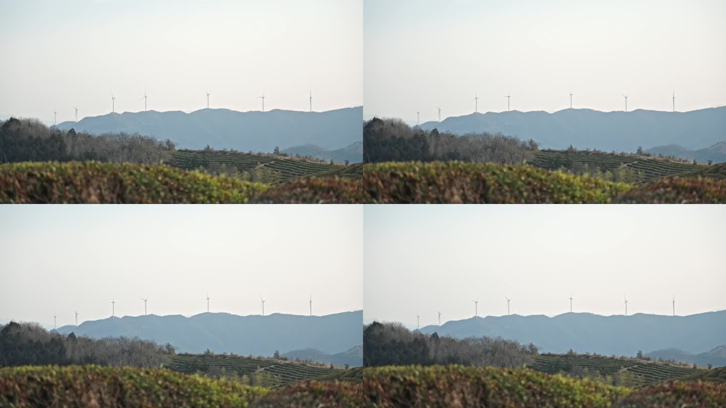 风车风力发电机高山大山天空白云