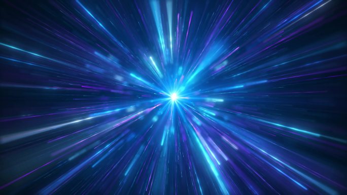 蓝色科技光线粒子穿梭粒子光线爆炸冲击