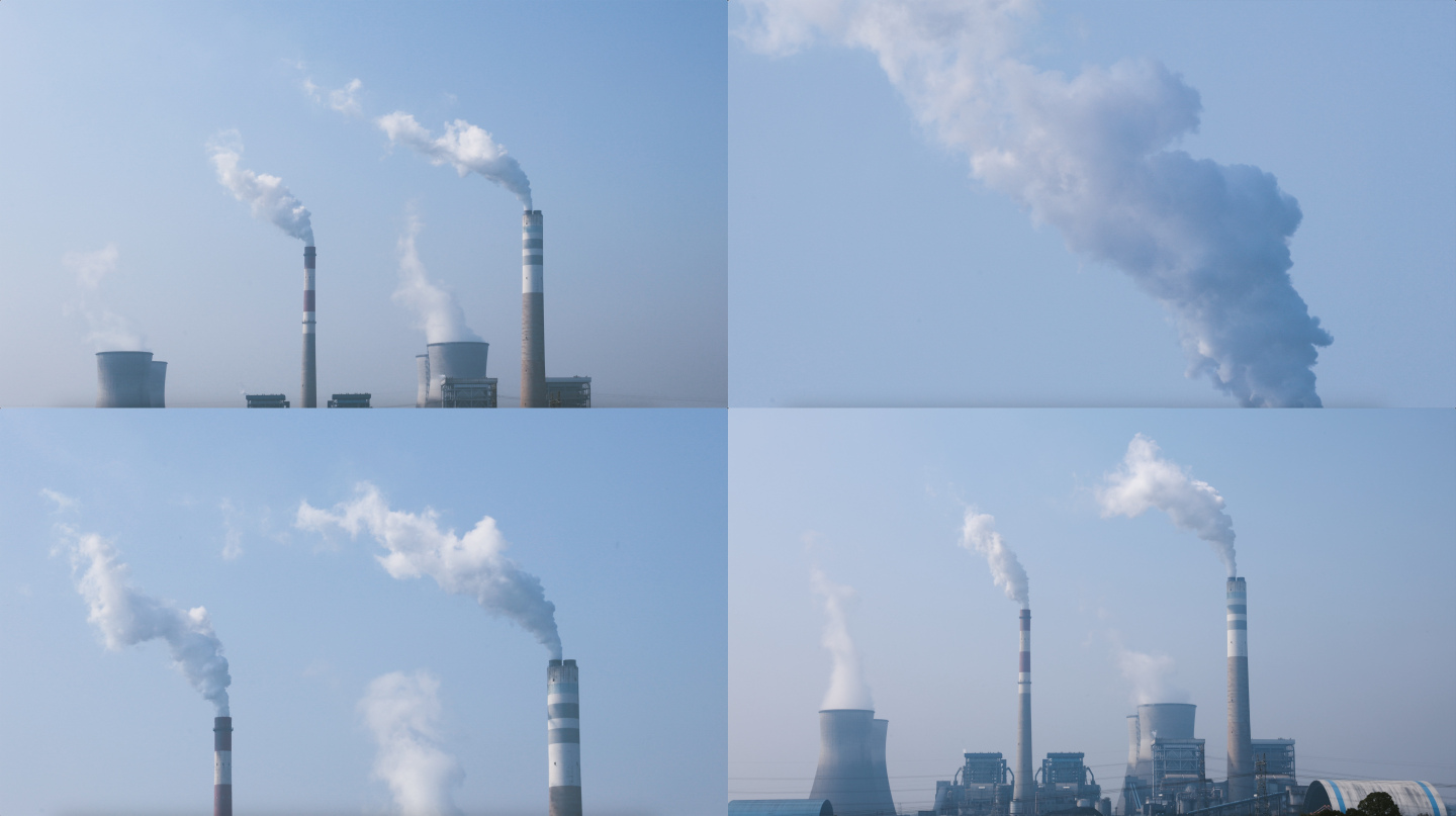 工厂烟囱排放-大气污染