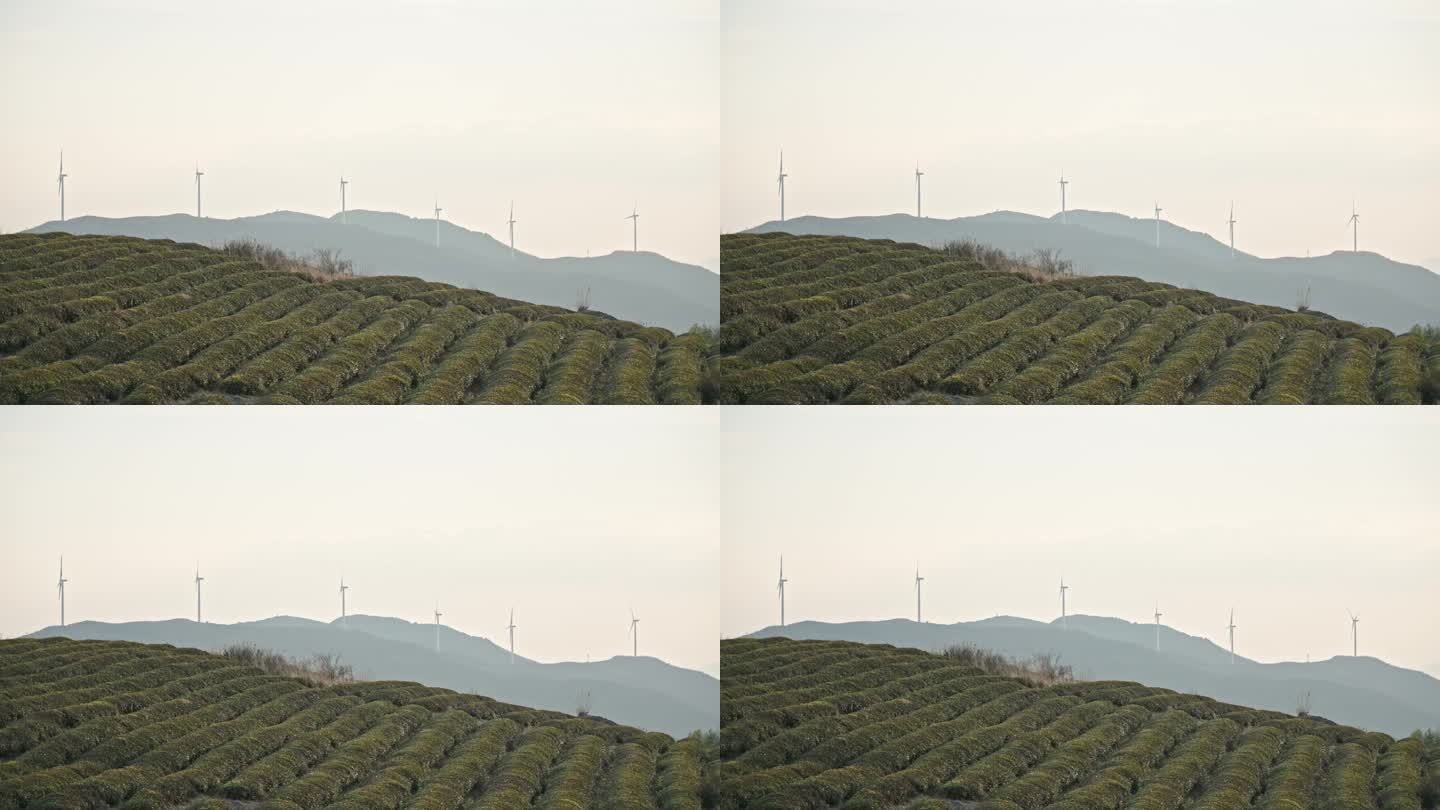 风车风力发电机高山大山天空白云