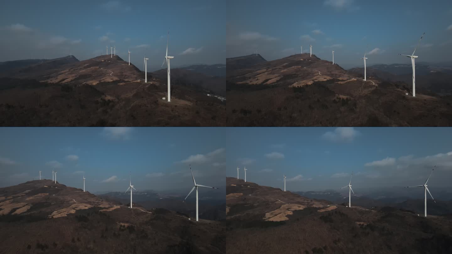 4K高山风力发电风车航拍A01