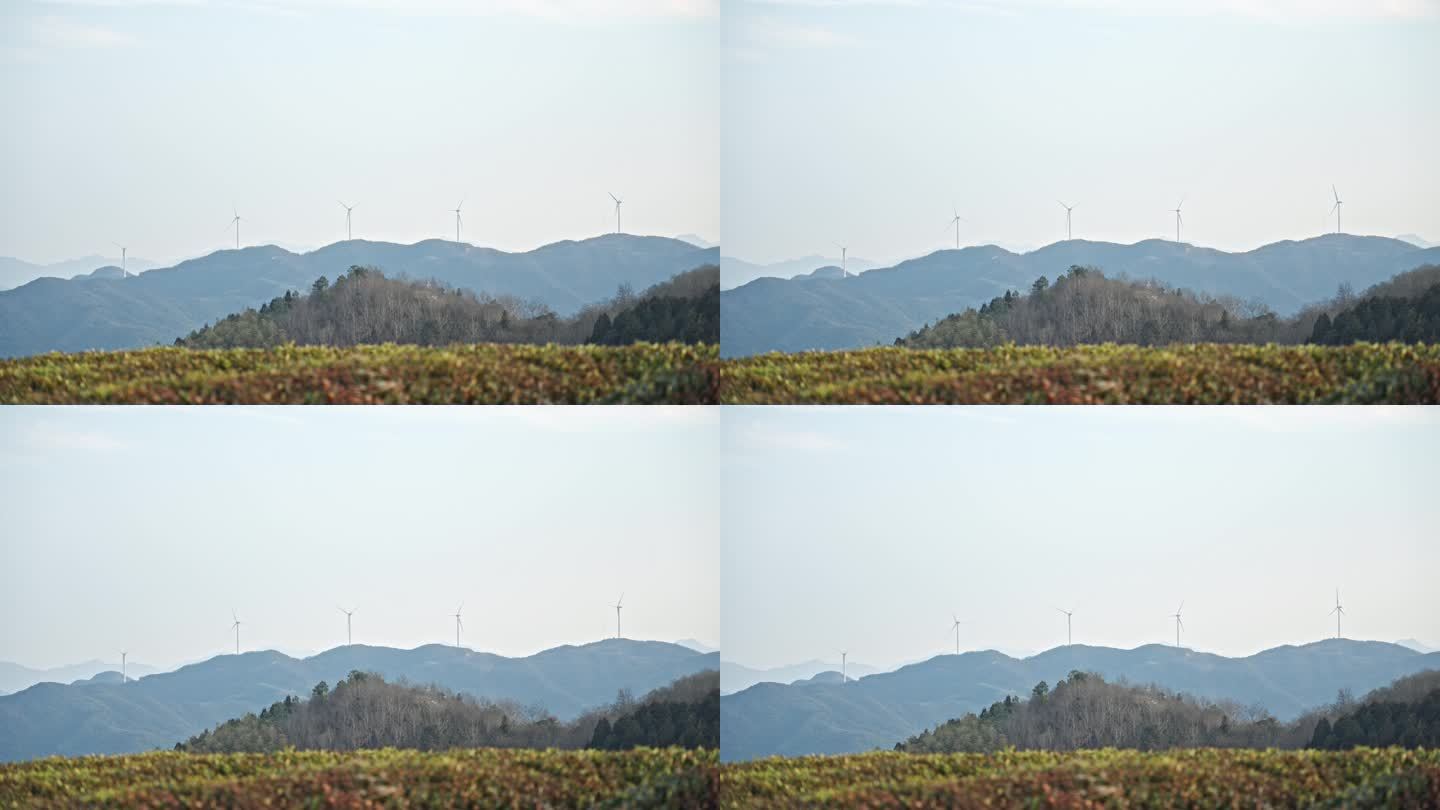 风车风力发电机高山大山天空白云