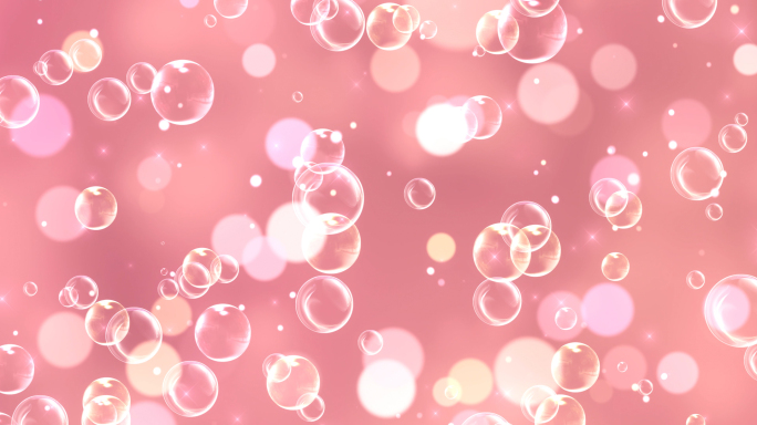8k循环梦幻粉色卡通泡泡粒子舞台背景
