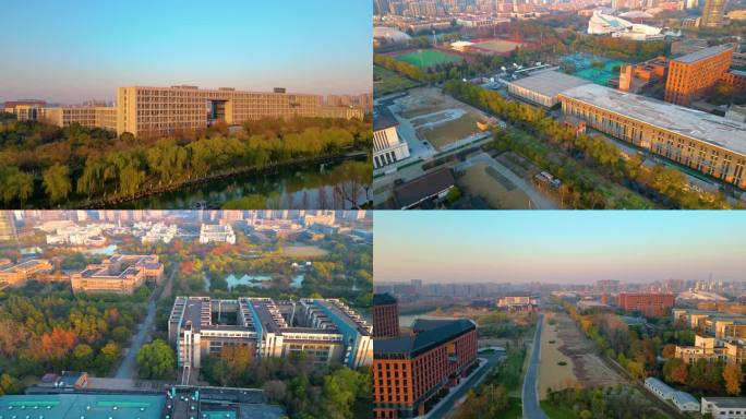 杭州浙江大学紫金港校区校门风景视频素材4