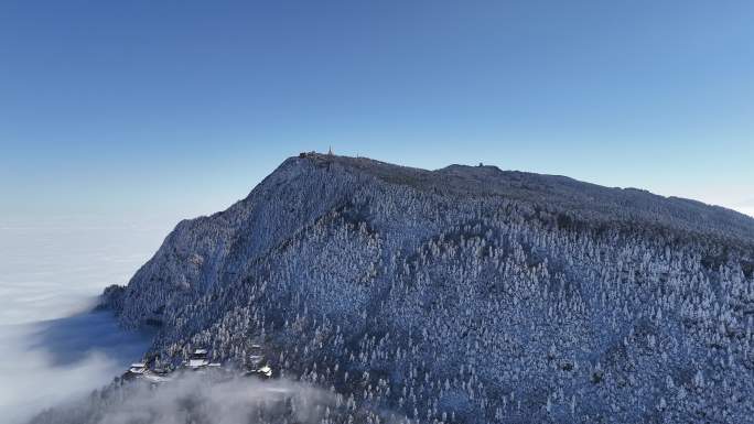 冬季峨眉山金顶景点素材