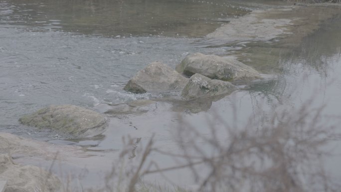 小溪石阶流水灰片