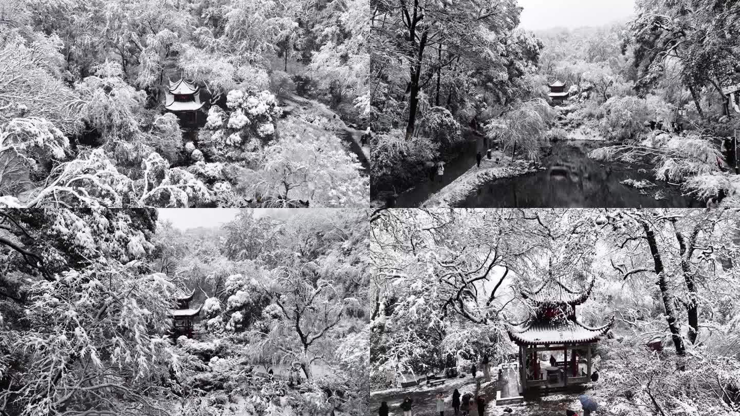 长沙爱晚亭雪景岳麓山雪景