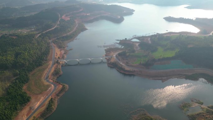 四川德阳旌阳区华强沟水库航拍