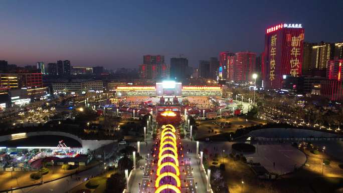 山西运城南风广场春节灯会夜景