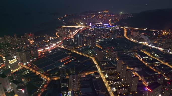 大连城市夜景航拍