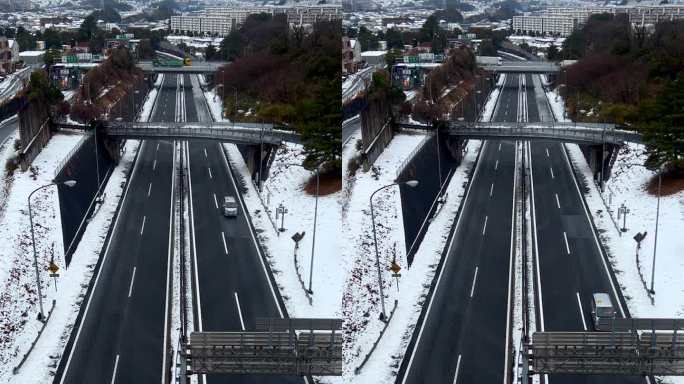 高速公路因大雪关闭/横滨横须贺路