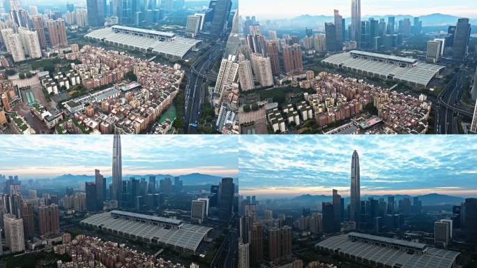 中国深圳平安中心城市建筑风景航拍