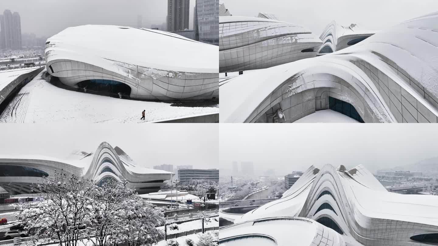 长沙梅溪湖艺术中心雪景