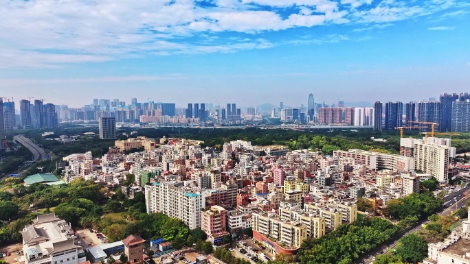 深圳南山区南头古城城市风景航拍