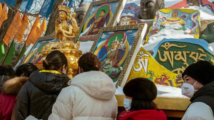 沈阳实胜寺皇寺祭拜祈祷祈福新年尼玛堆香炉