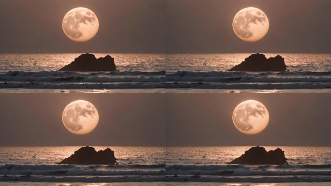 意象-海面上升起的月亮