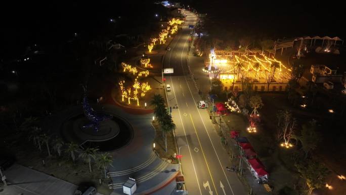 台州玉环海山夜景航拍