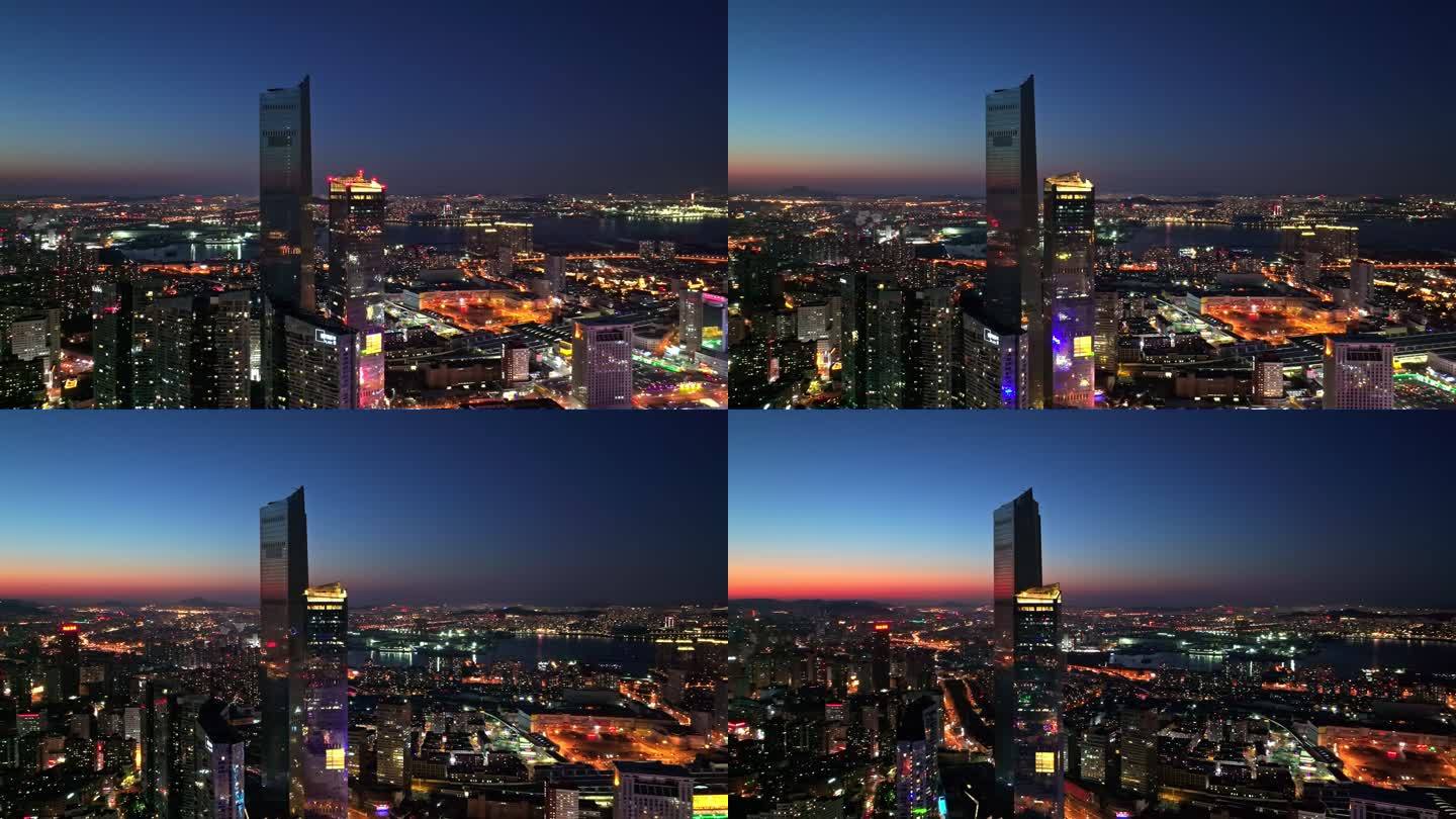 大连城市夜景航拍