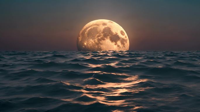 意象-海面月亮1