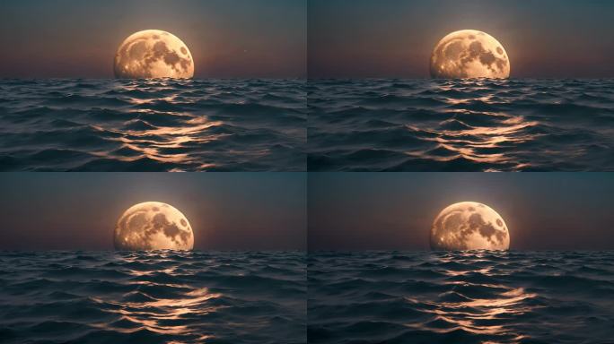 意象-海面月亮1