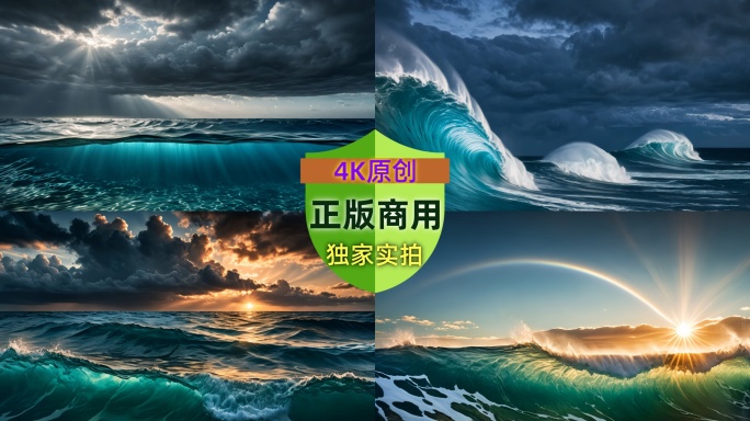 大海浪花巨浪海啸波涛汹涌波澜壮阔