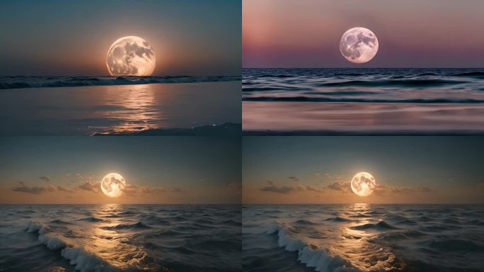 中秋之夜-海面圆月