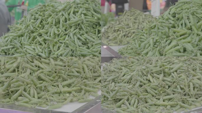菜市场豌豆豆荚灰片