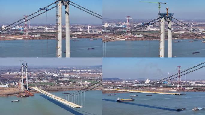 中国基建 跨江斜拉桥建设中